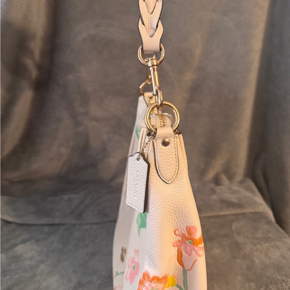 Coach White Shoulder Bag with Floral Accents - Picture 4 of 6